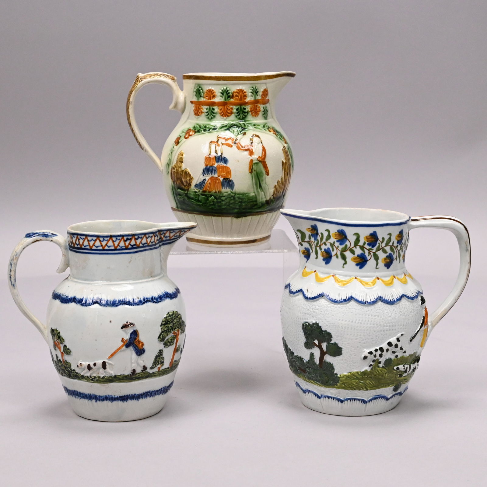 Three English Pearlware Pratt Ware Jugs (1 of 20)