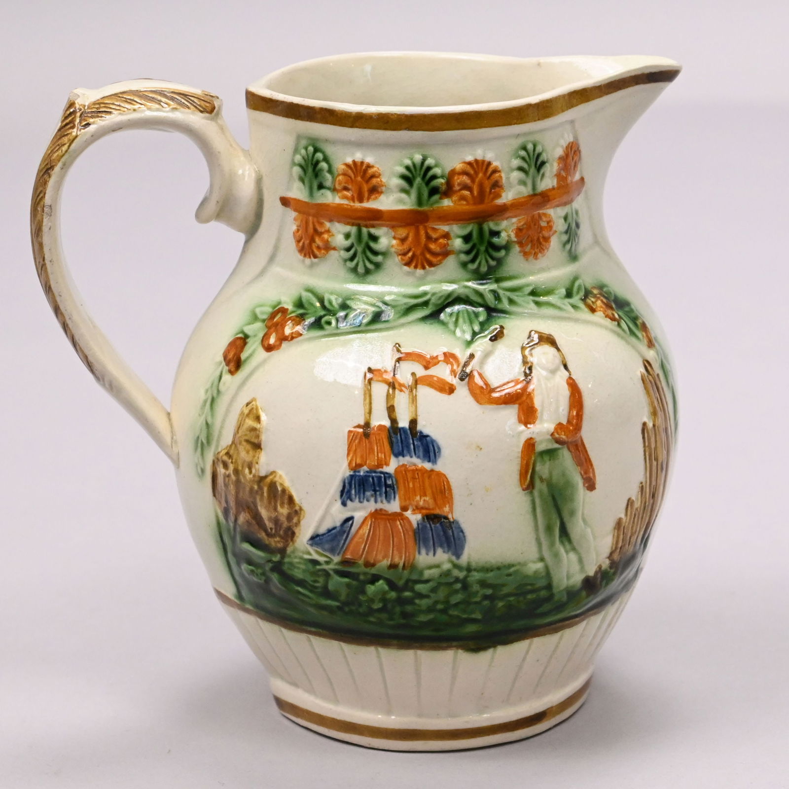 Three English Pearlware Pratt Ware Jugs - 2