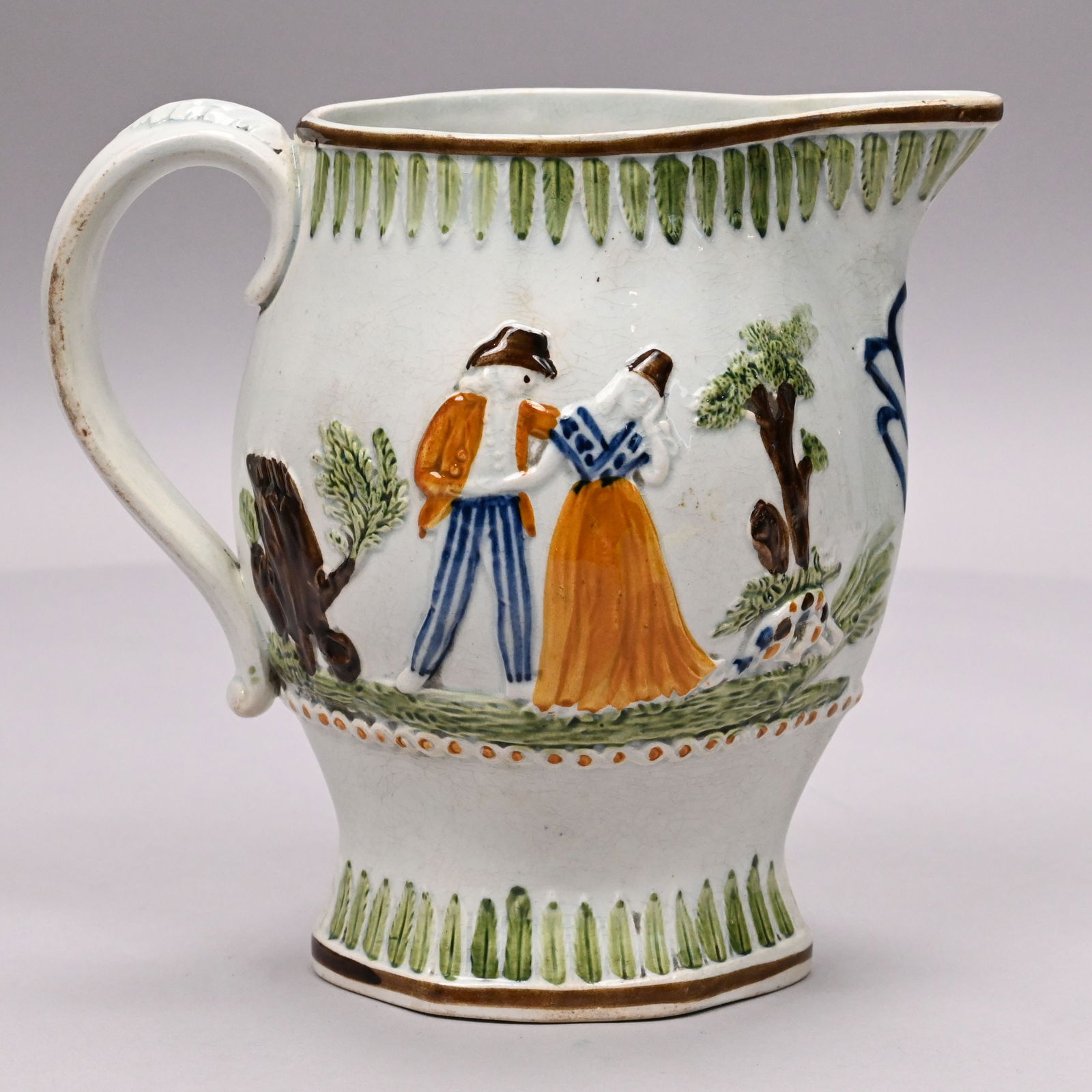 Two English Pearlware Pratt Ware Jugs - 2