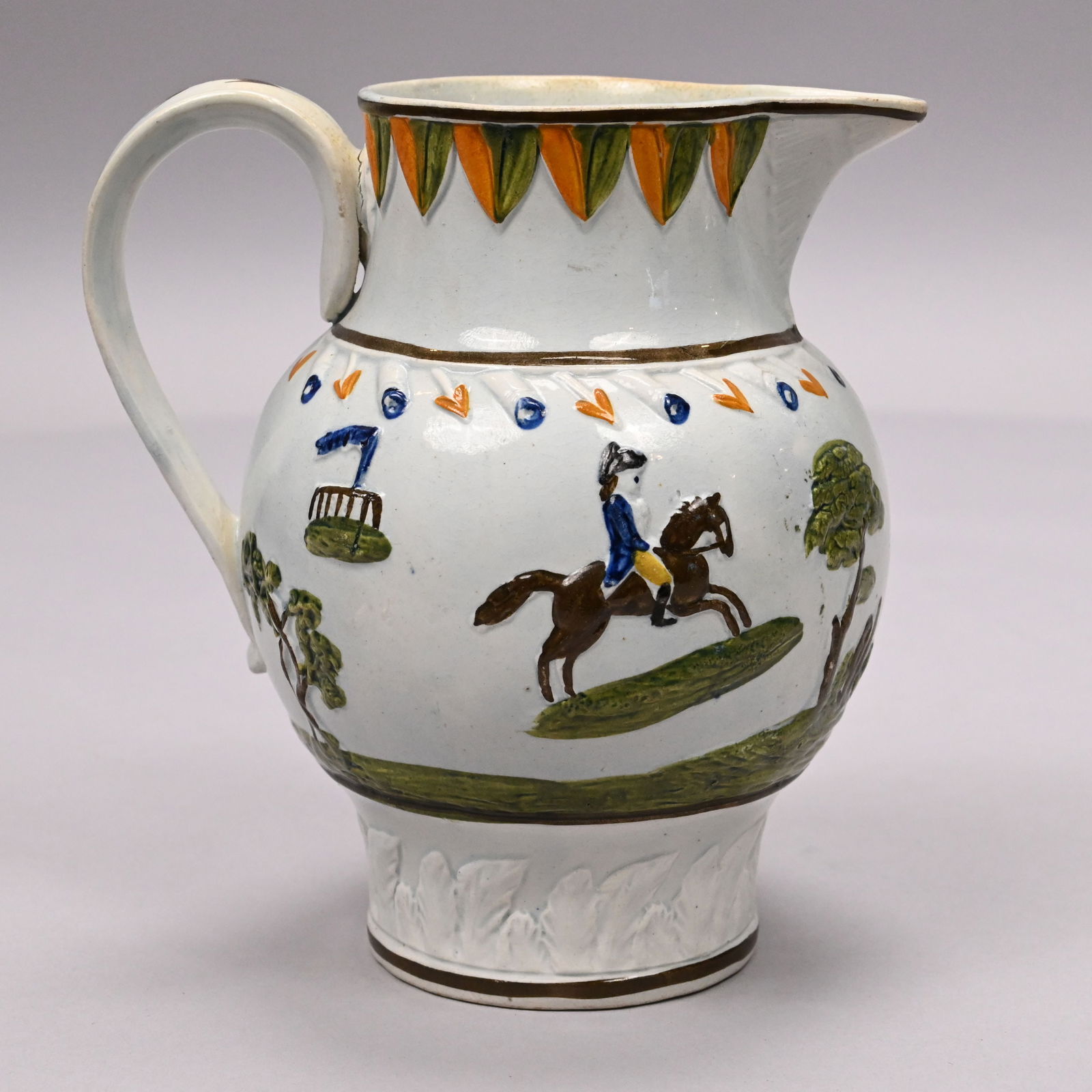 Two English Pearlware Pratt Ware Jugs - 8