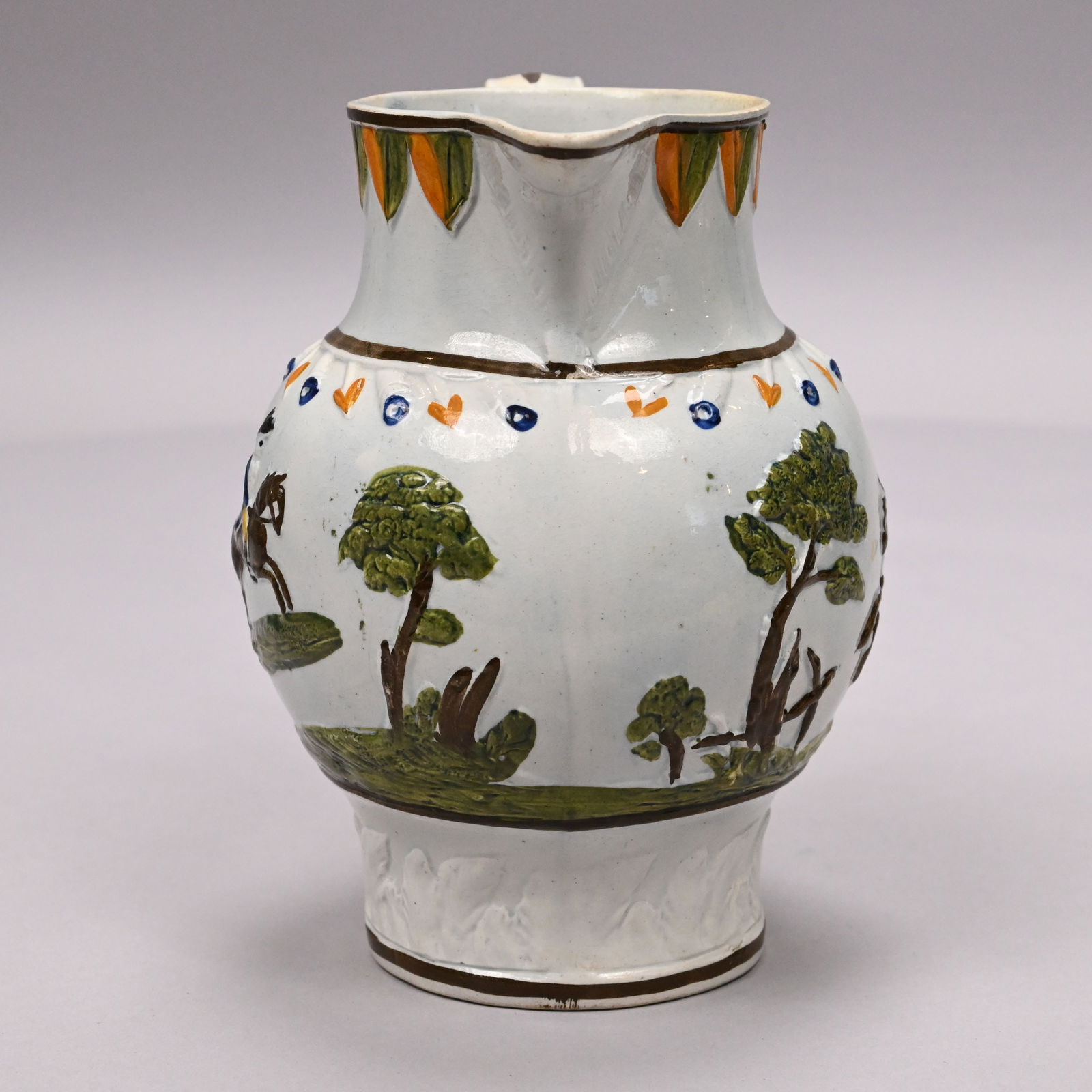 Two English Pearlware Pratt Ware Jugs - 9