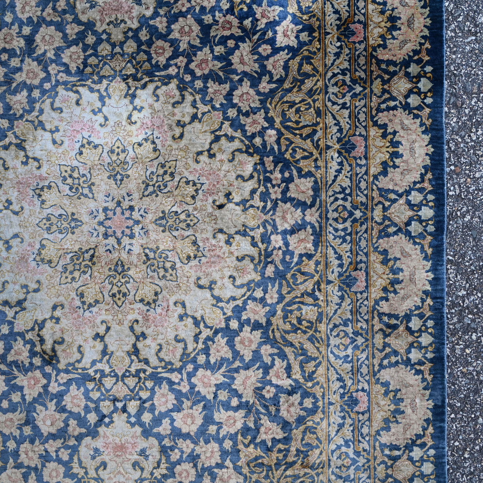 Silk Kashan Rug, Persia - 6