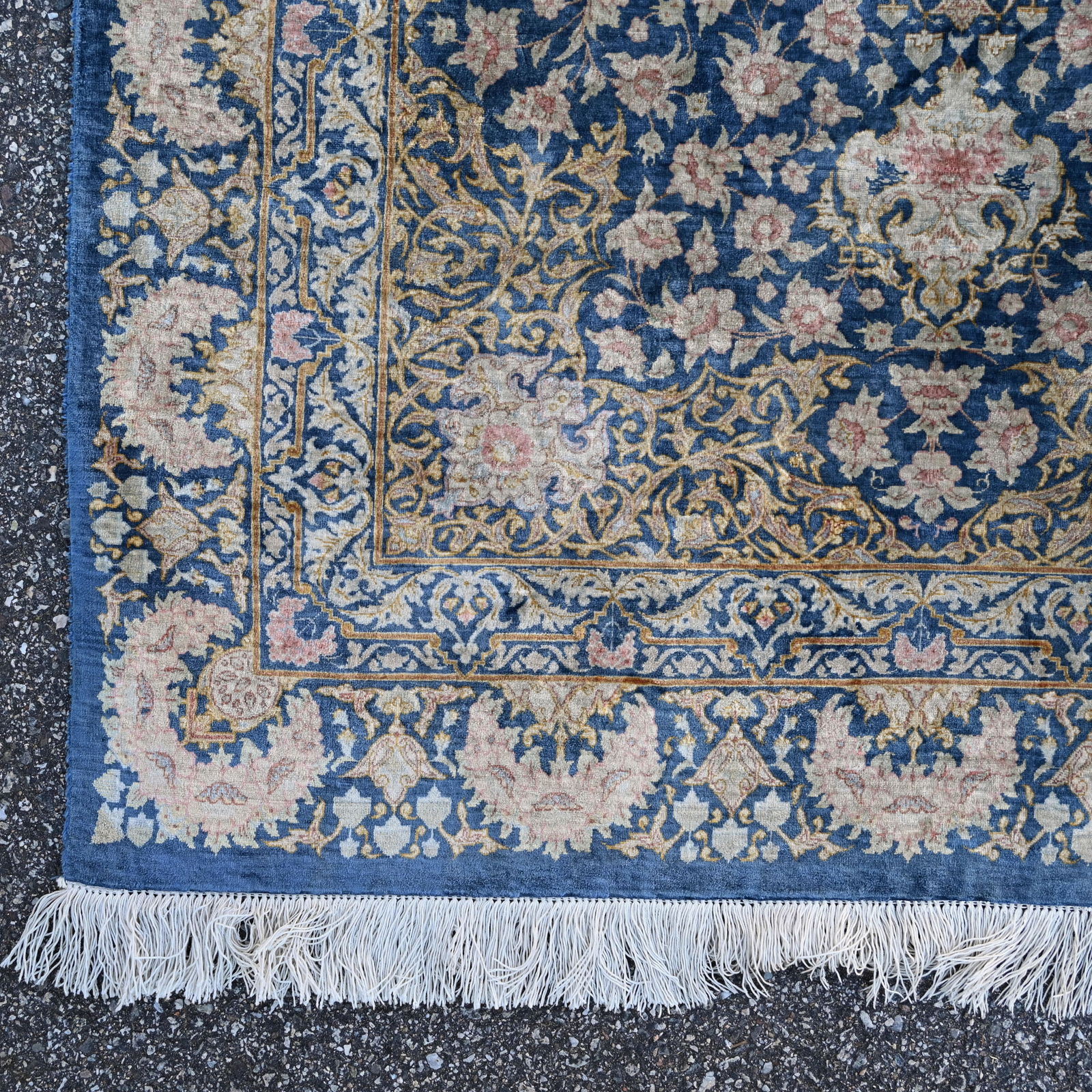 Silk Kashan Rug, Persia - 7