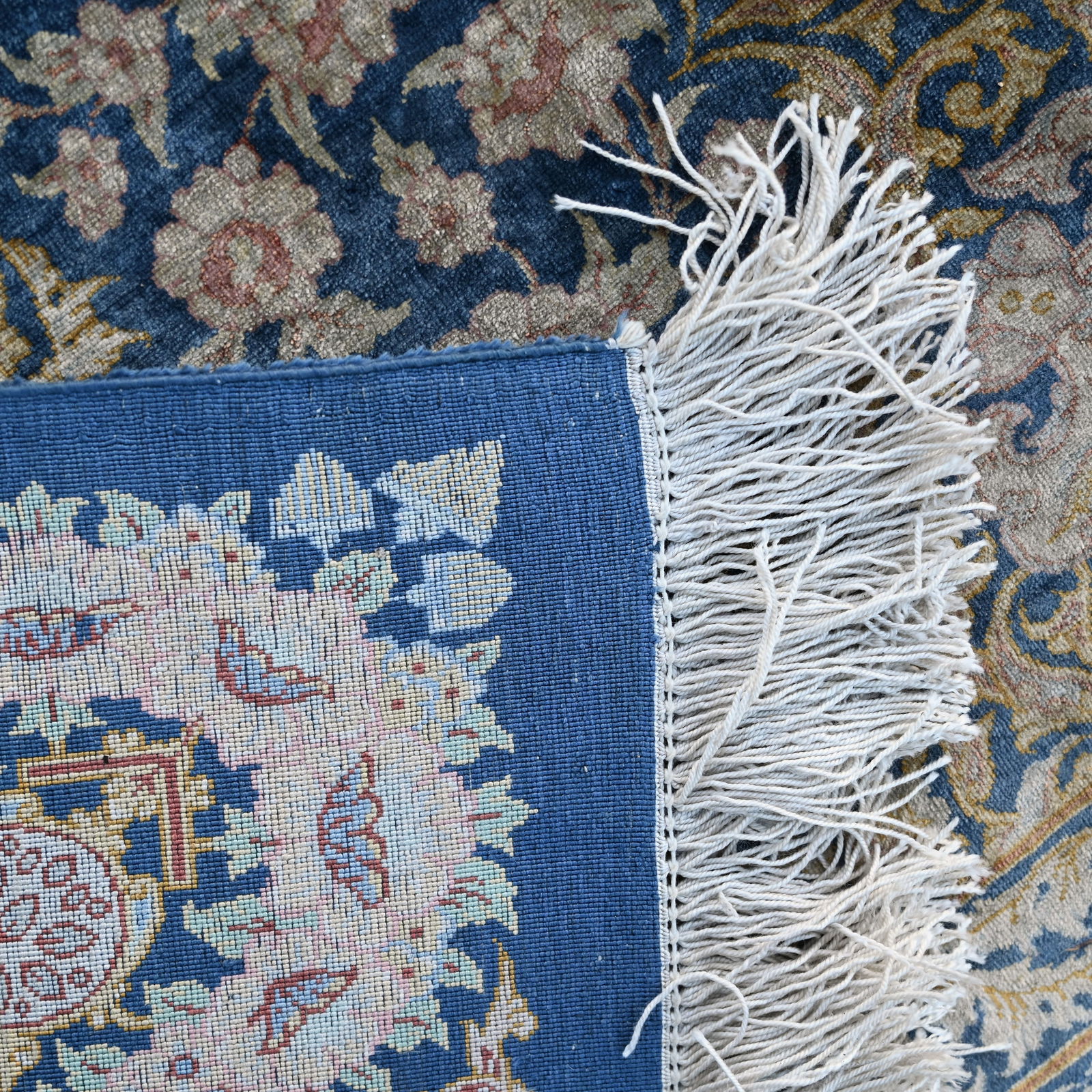 Silk Kashan Rug, Persia - 9