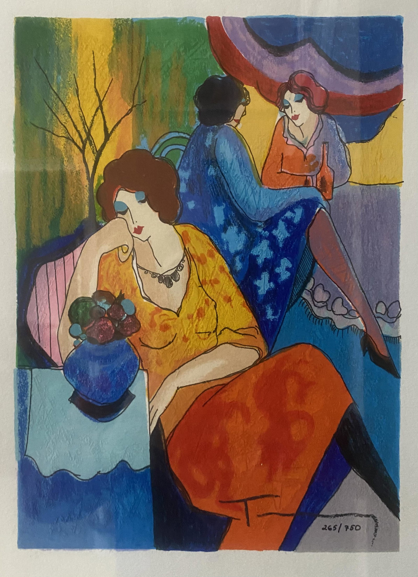 Elegant Afternoon - Itzach Tarkay: Artist: Itzach Tarkay Title: Elegant Afternoon Edition: Numbered 363/750 Medium: Serigraph Condition: Excellent Signature Details: Hand signed