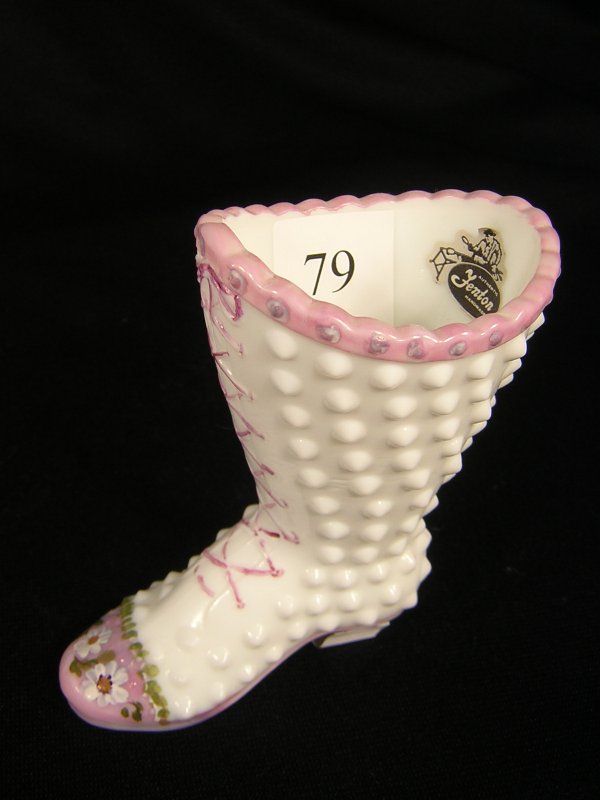 Fenton White Hobnail Boot -- hand painted by Loui: Fenton White Hobnail Boot -- hand painted by Louise Piper