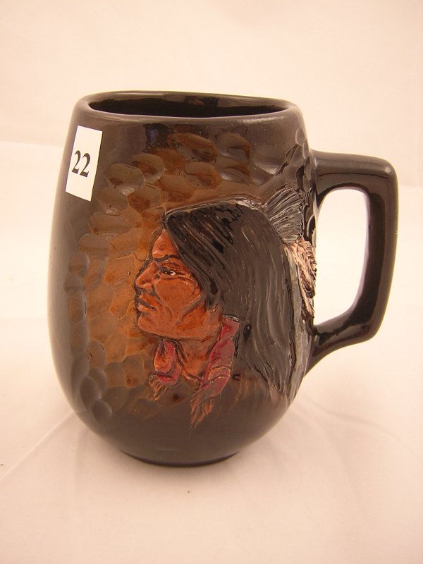 Rick Wisecarver Mug w/ Scul Indian ( 6"h -- 6"w