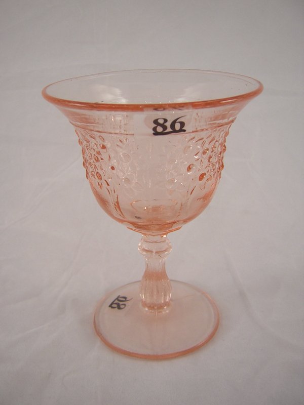 Rose Orange Tree flared 5" tall wine, made ca. late: Rose Orange Tree flared 5" tall wine, made ca. late 1920s.