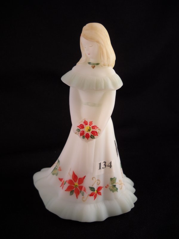 Special Order: this 5228 7" Bridesmaid doll in Opa: Special Order: this 5228 7" Bridesmaid doll in Opal Satin is part of the Jillian Collection from David Leo. The doll is handpainted with a poinsettia motif, and this hand lettering is inside: "Exclusi