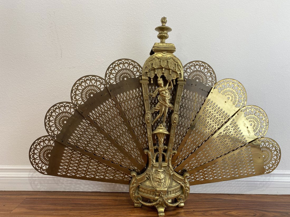 Brass Winged Griffin Fan Firescreen (1 of 4)