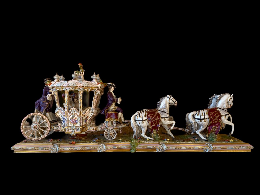 XLARGE German Carriage Dresden Porcelain (1 of 11)
