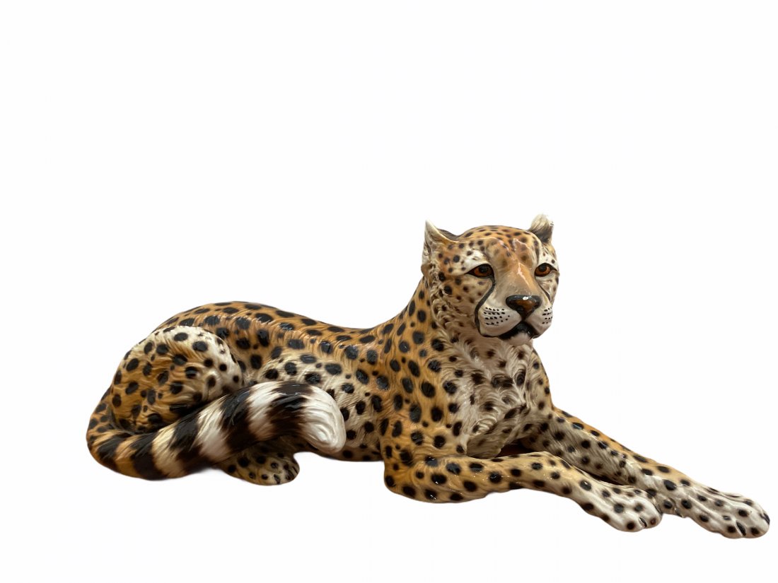 Capodimonte jaguar porcelain: Made in Italy 22in L x 22 in H