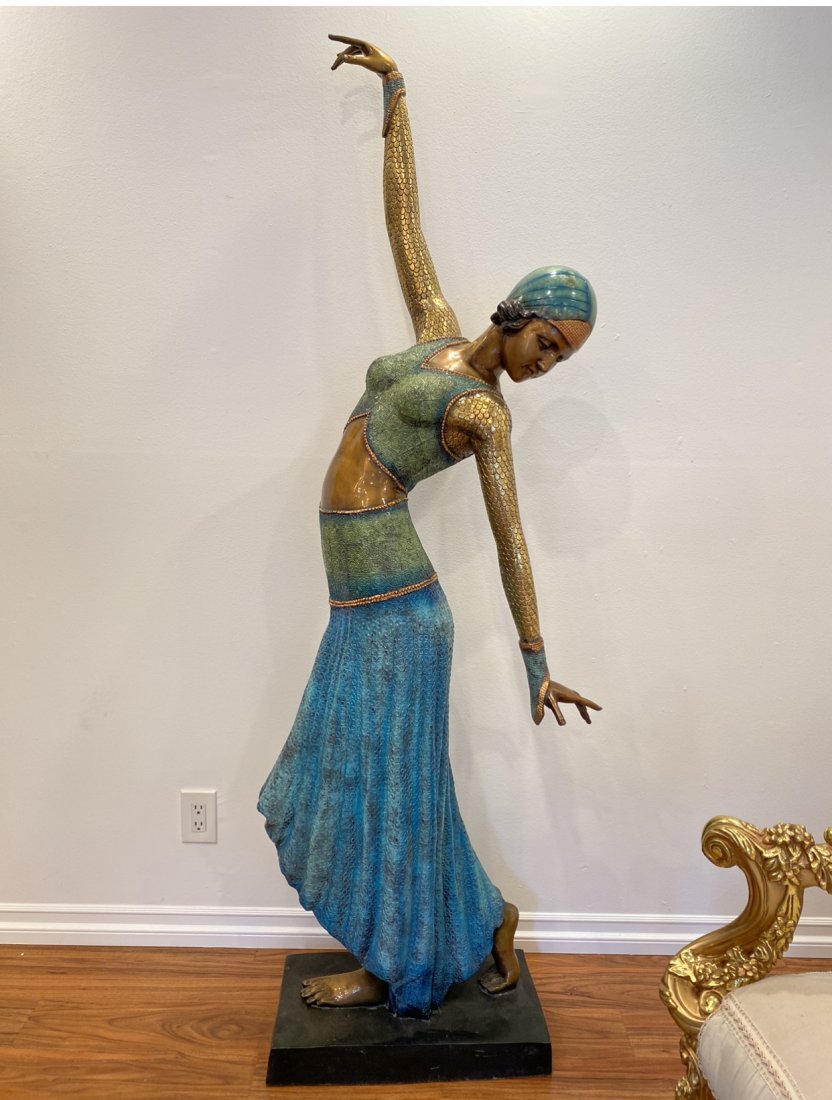 Bronze Life Size Dancer Statue: Measurements: 77 in H x 26 in L x 16 in W ***-Craters & Freighters Los Angeles818-244-4099 La@cratersla.com-Box Brothers to Kristas@boxbros.com 818-224- 4661
