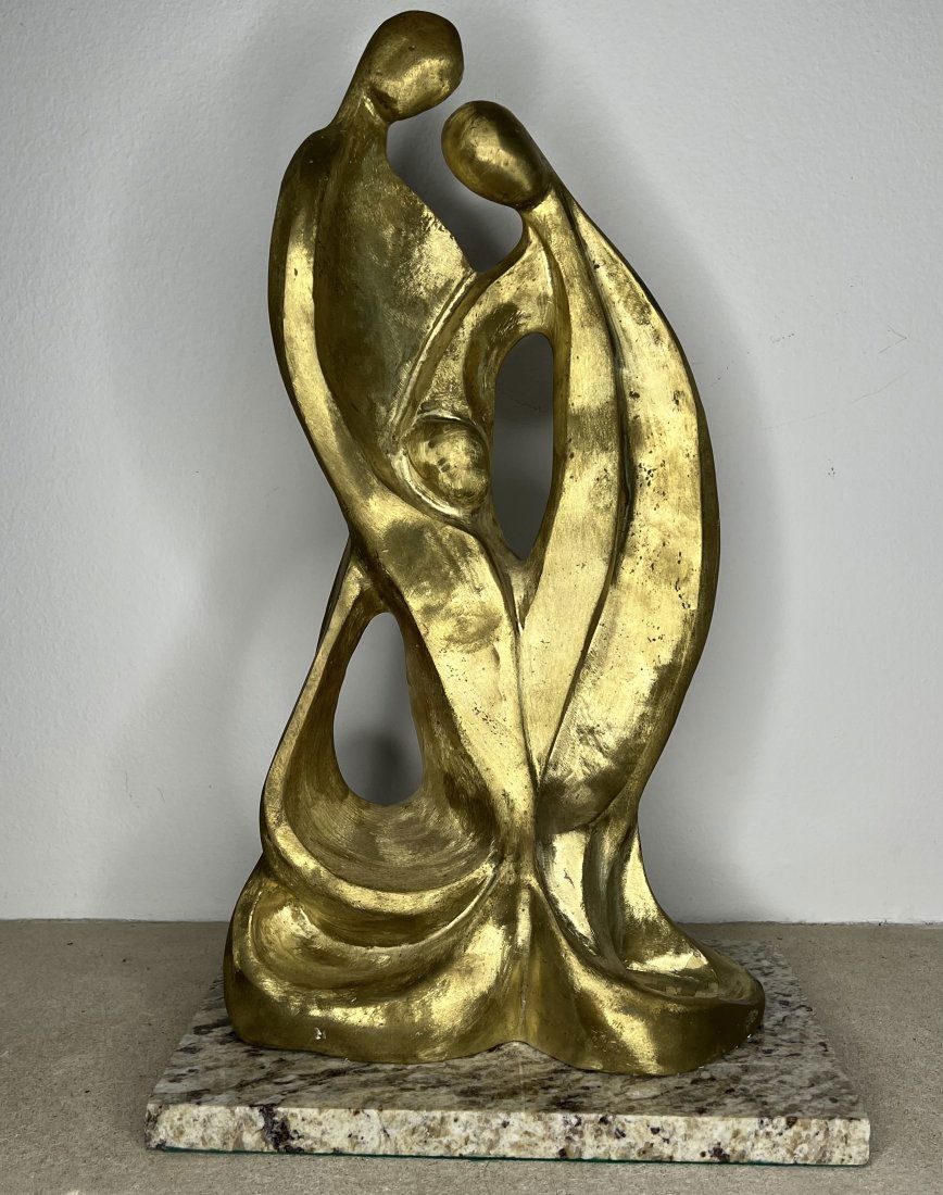 Large Bronze Sculpture - Family Magnificent - After JACQUES LIPCHITZ: Limited 5/9 - Measurements: 20 in H x12 in L x 8 in