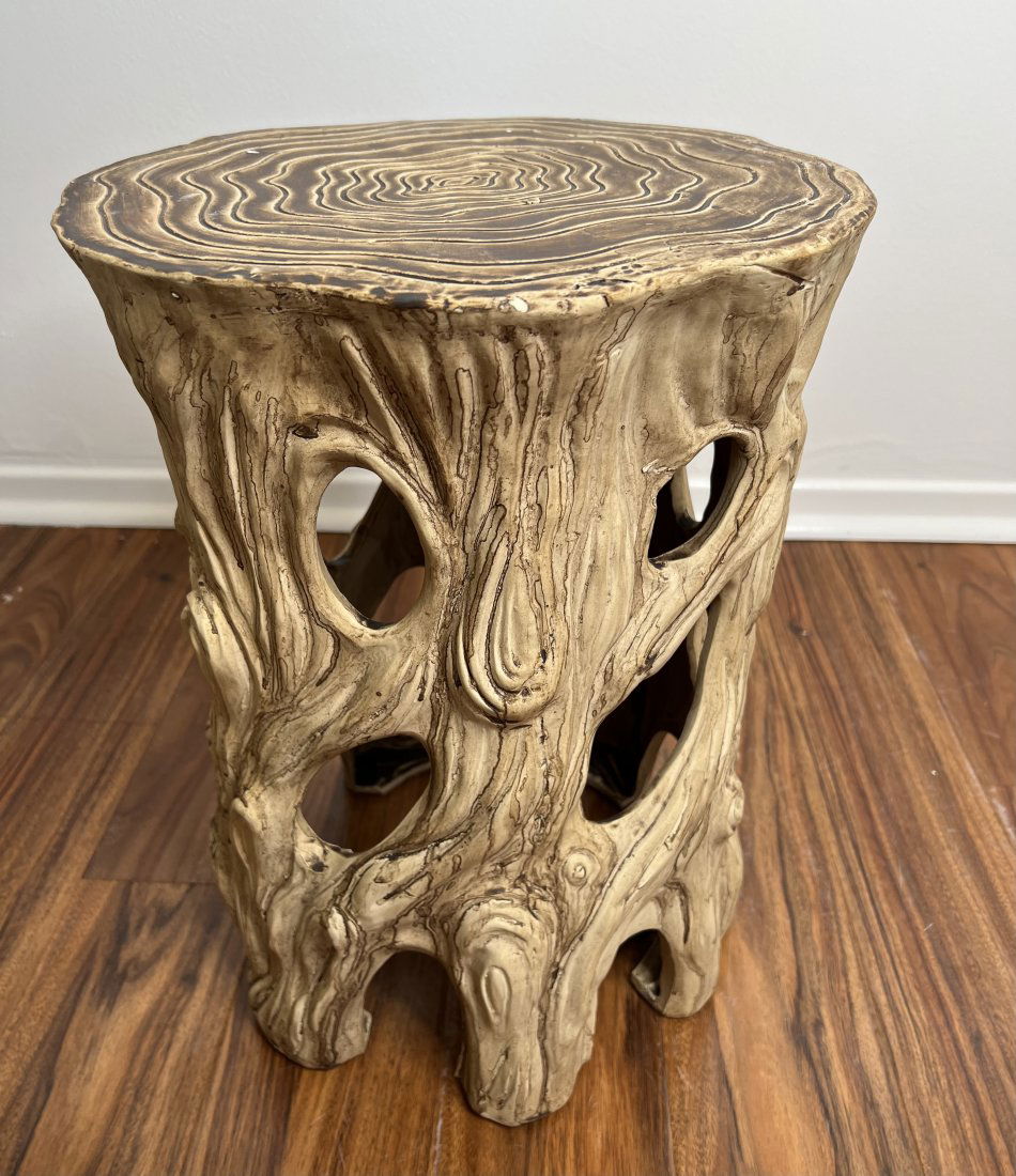 Vintage Chinese Ceramic Tree Root Pedestal (1 of 4)