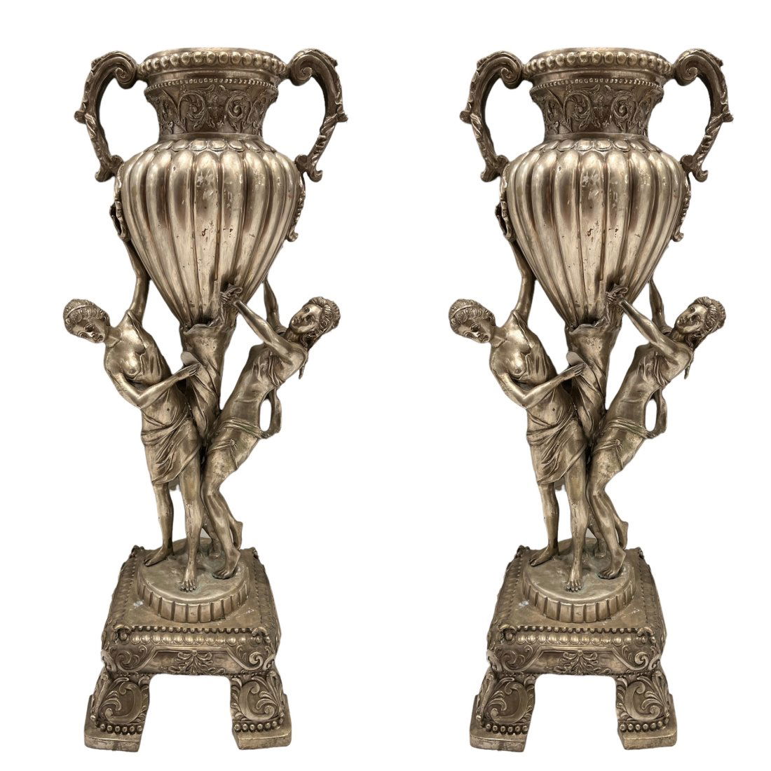 Large Bronze Sculptural Planter Vases (1 of 4)