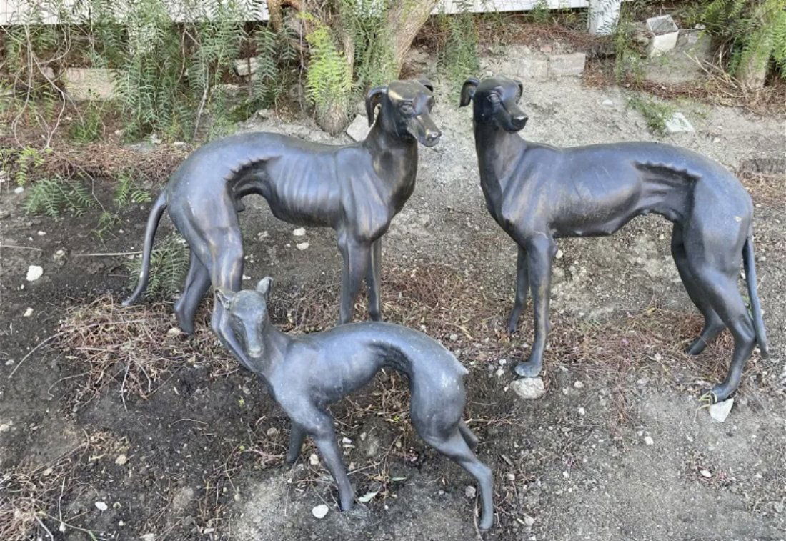 Life size Bronze Dog Family -Greyhounds (1 of 3)