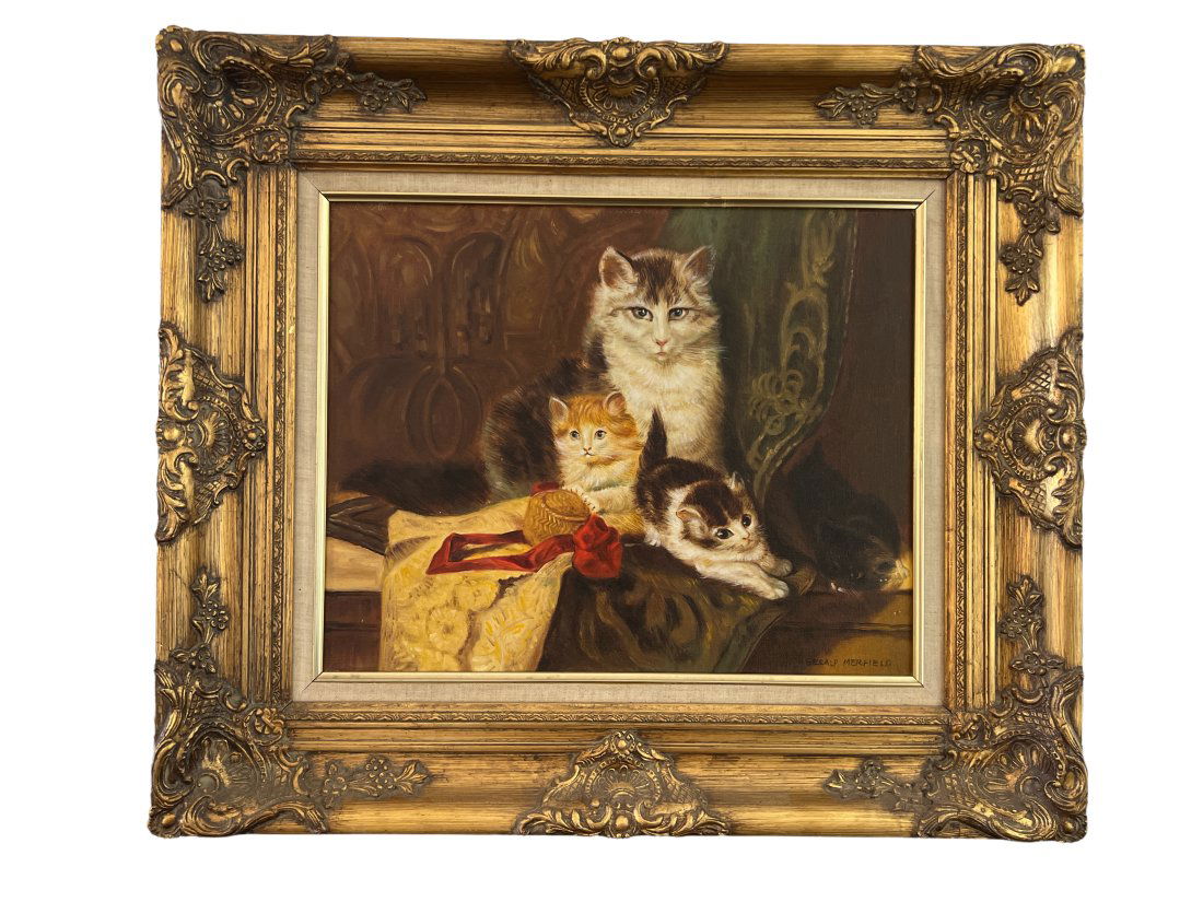 Gerald Merfeld - Cat and Kitten Oil Painting (1 of 5)