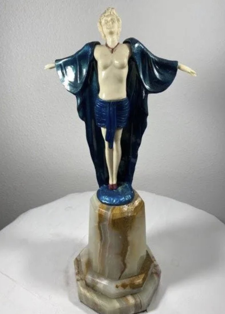 Art Deco Lady Bronze Sculpture After Demetre Chiparus (1 of 2)