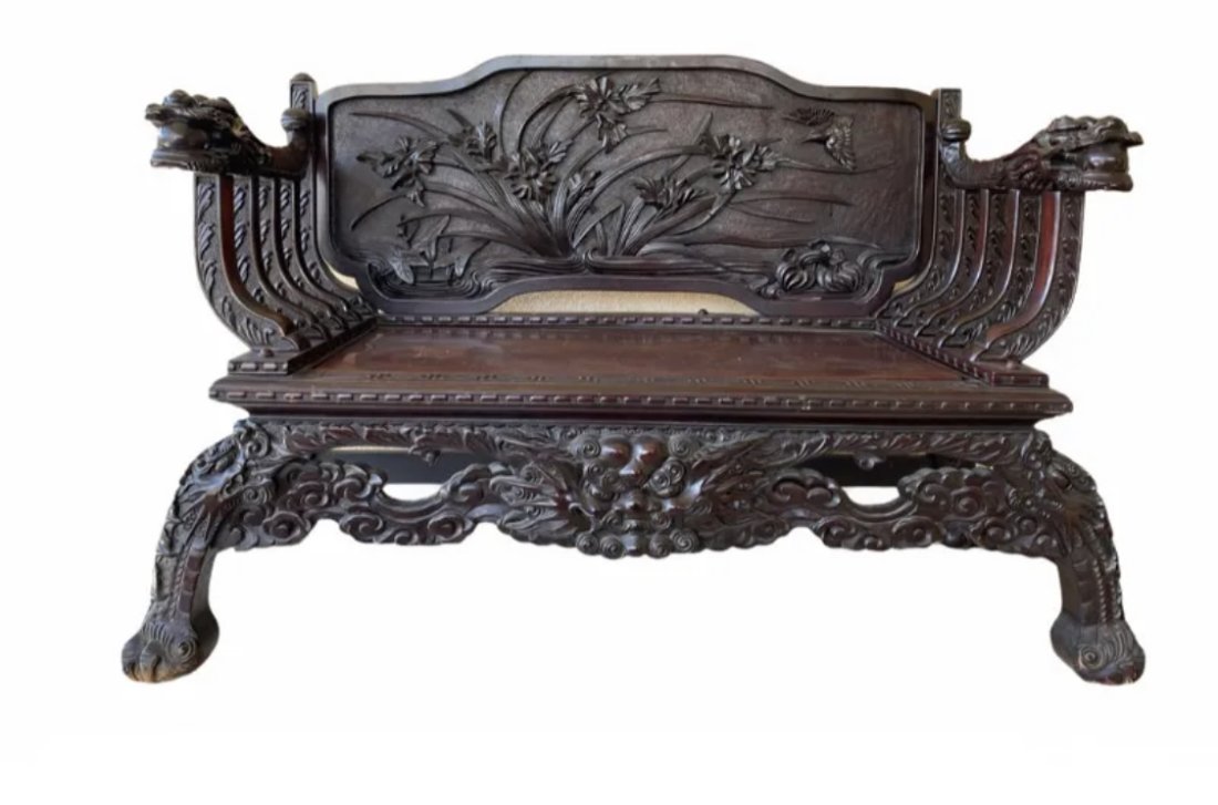 Dragon Chinese Wooden Bench: Shippers: -Craters & Freighters Los Angeles818-244-4099 La@cratersla.com-Box Brothers to Kristas@boxbros.com 818-224- 4661