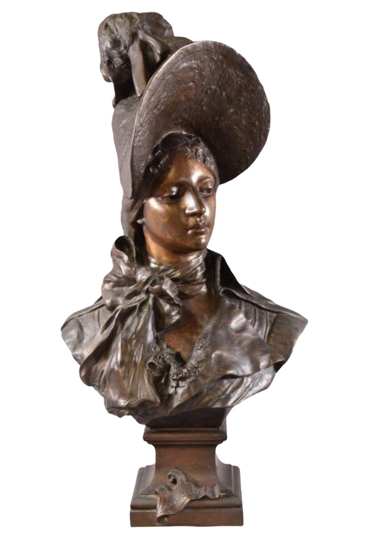 Large -MERVEILLEUSE Bronze French Woman Bust (1 of 4)