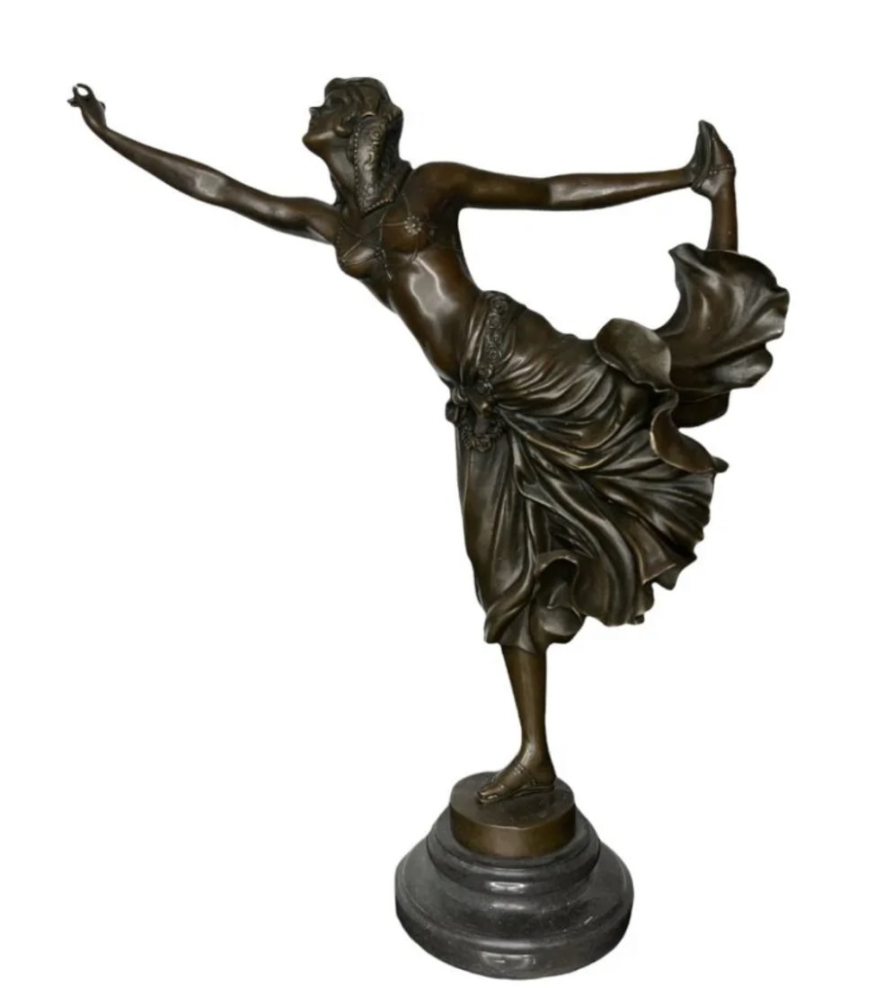 Bronze Art Deco Dancer Lady Sculpture (1 of 3)