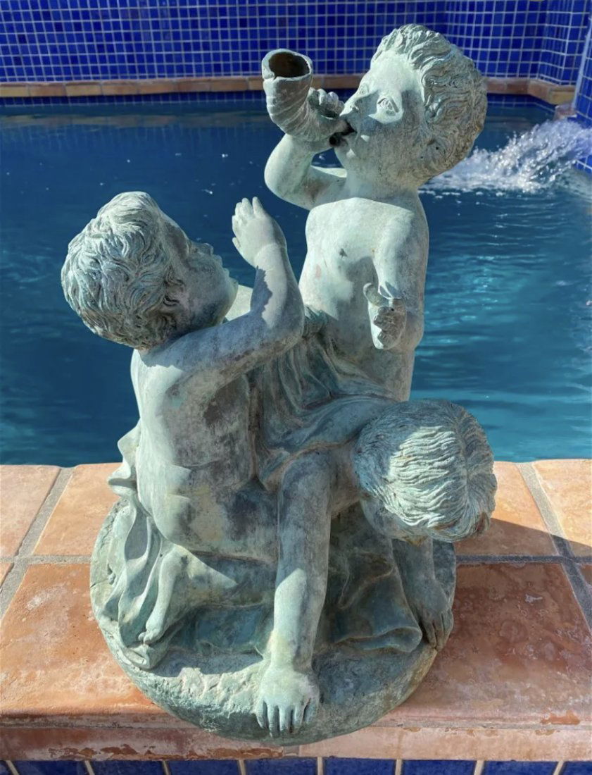 Cherub Bronze Fountain Sculpture (1 of 4)
