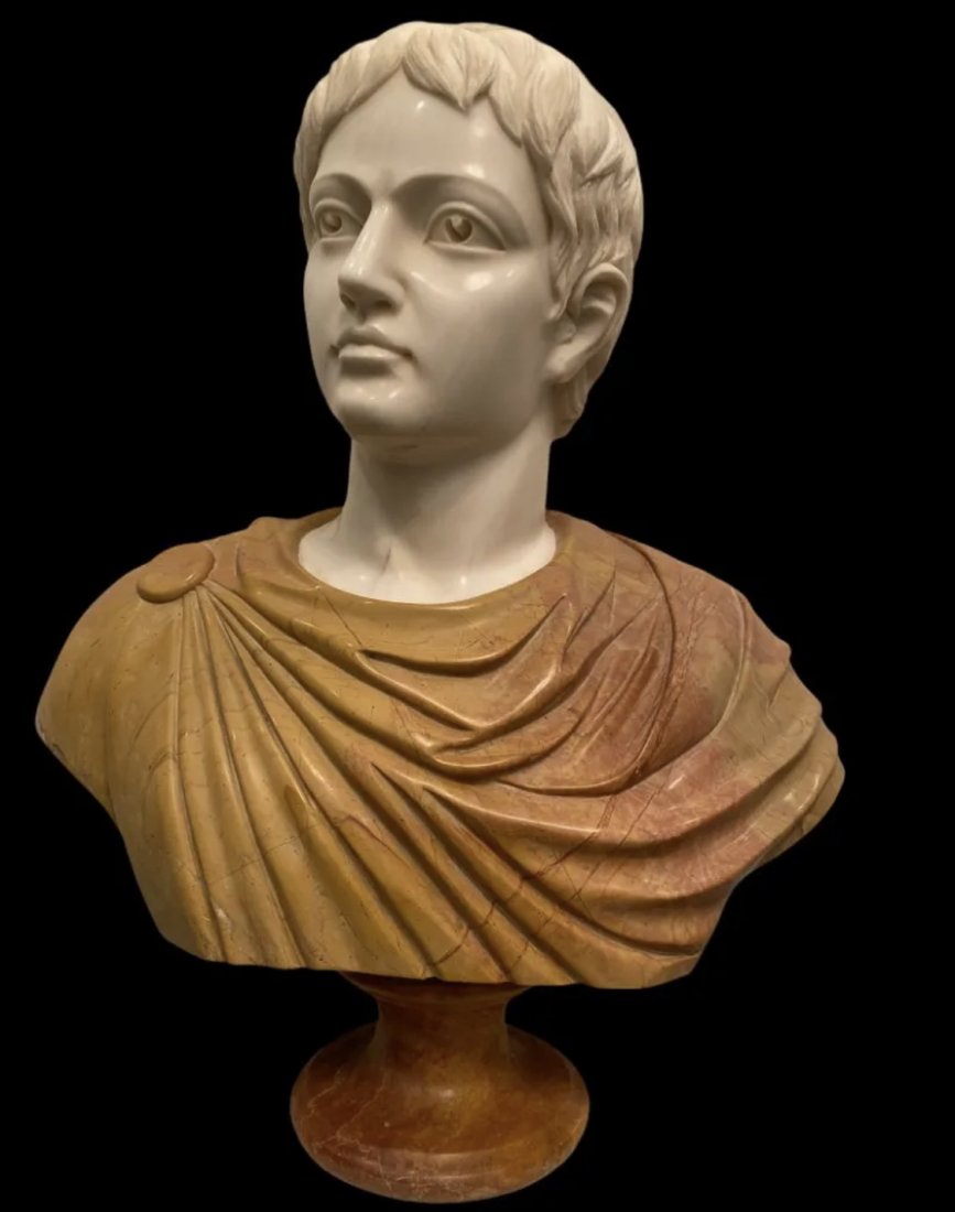 Large Marble Roman Bust Sculpture (1 of 2)
