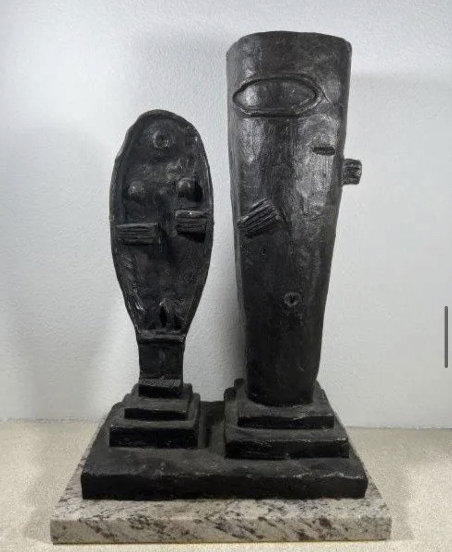 Large Abstract Modern Bronze Sculpture After Alberto Giacometti (1 of 4)