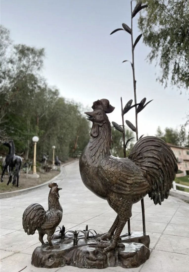Monumental Bronze Rooster Sculpture (1 of 4)