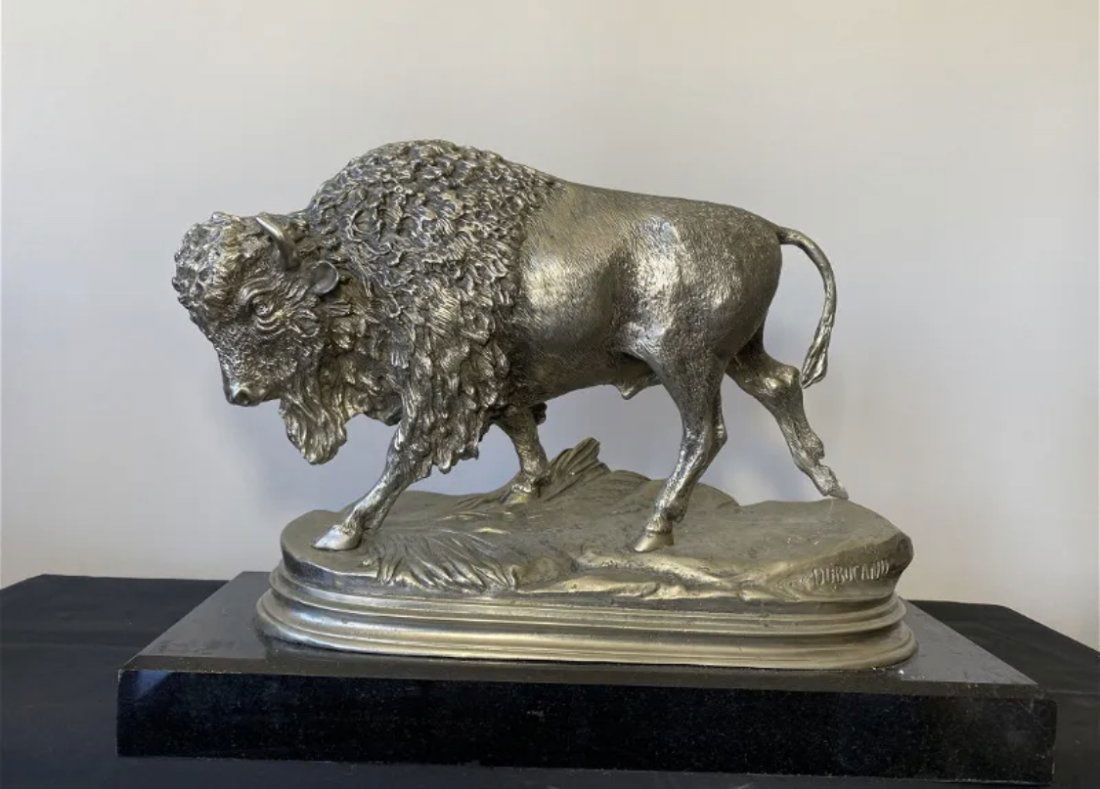 Large Dubucand Signed Magnificent Standing Buffalo Bronze (1 of 5)