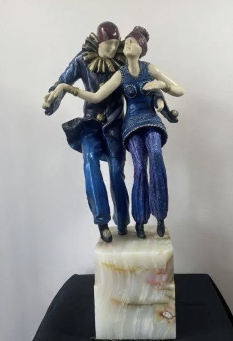 Large Art Deco Bronze Couple Dancing Sculpture (1 of 4)