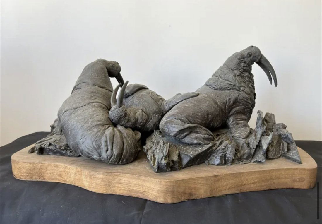 Limited Walrus Bronze Sculpture by Lorenzo Ghiglieri (1 of 6)