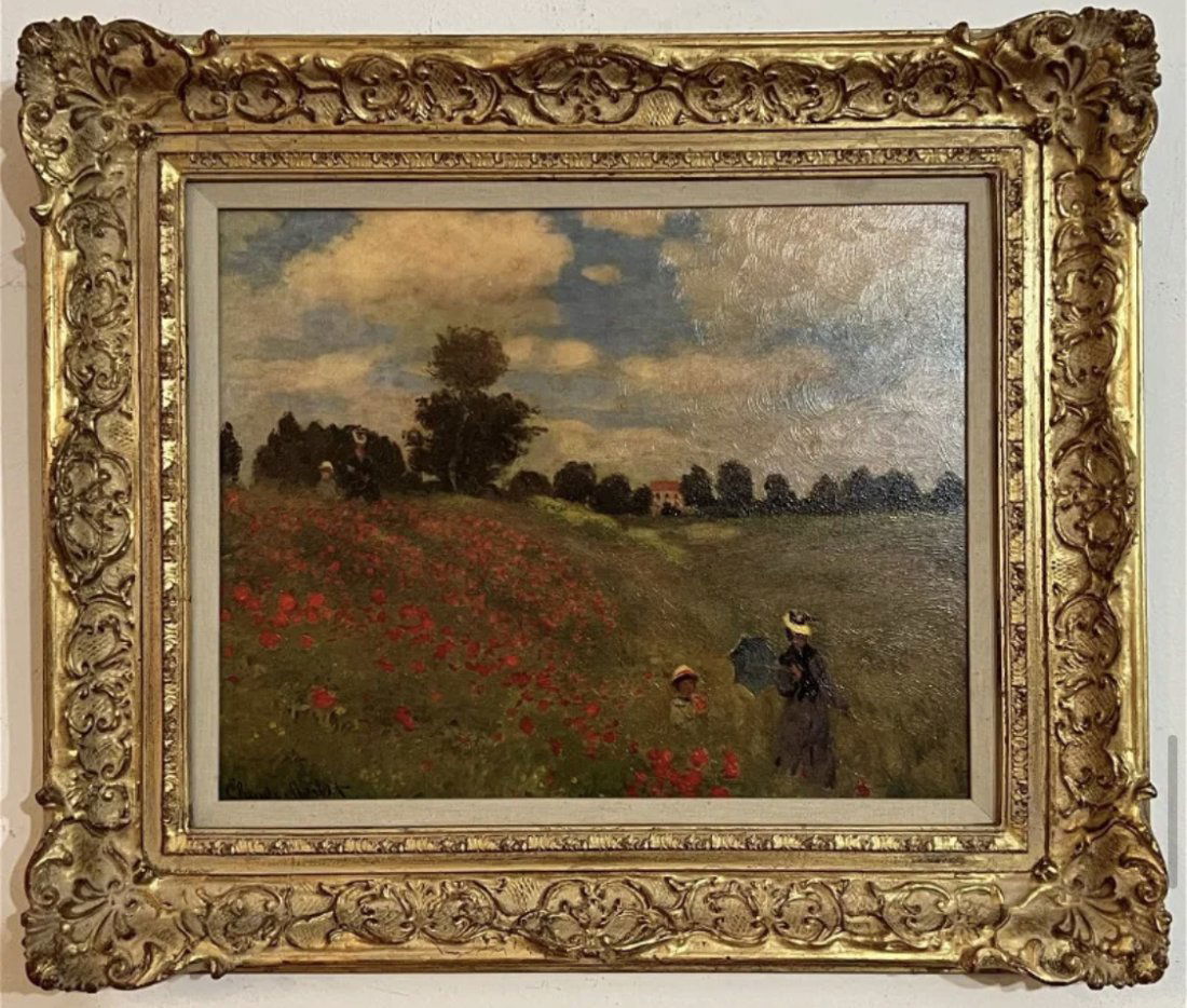 Poppies Oil Lithograph Claude Monet: Measurements: 28 in x 23 in