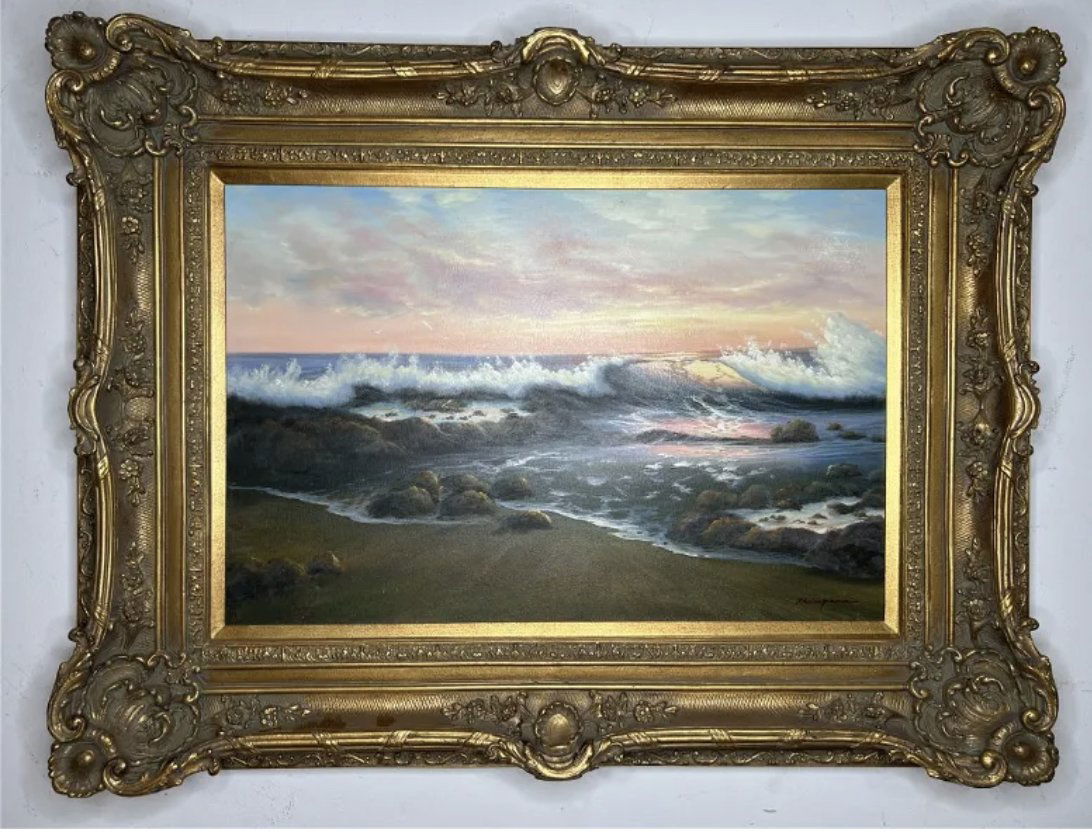 Ocean Scene Oil Painting by Thompson (1 of 5)