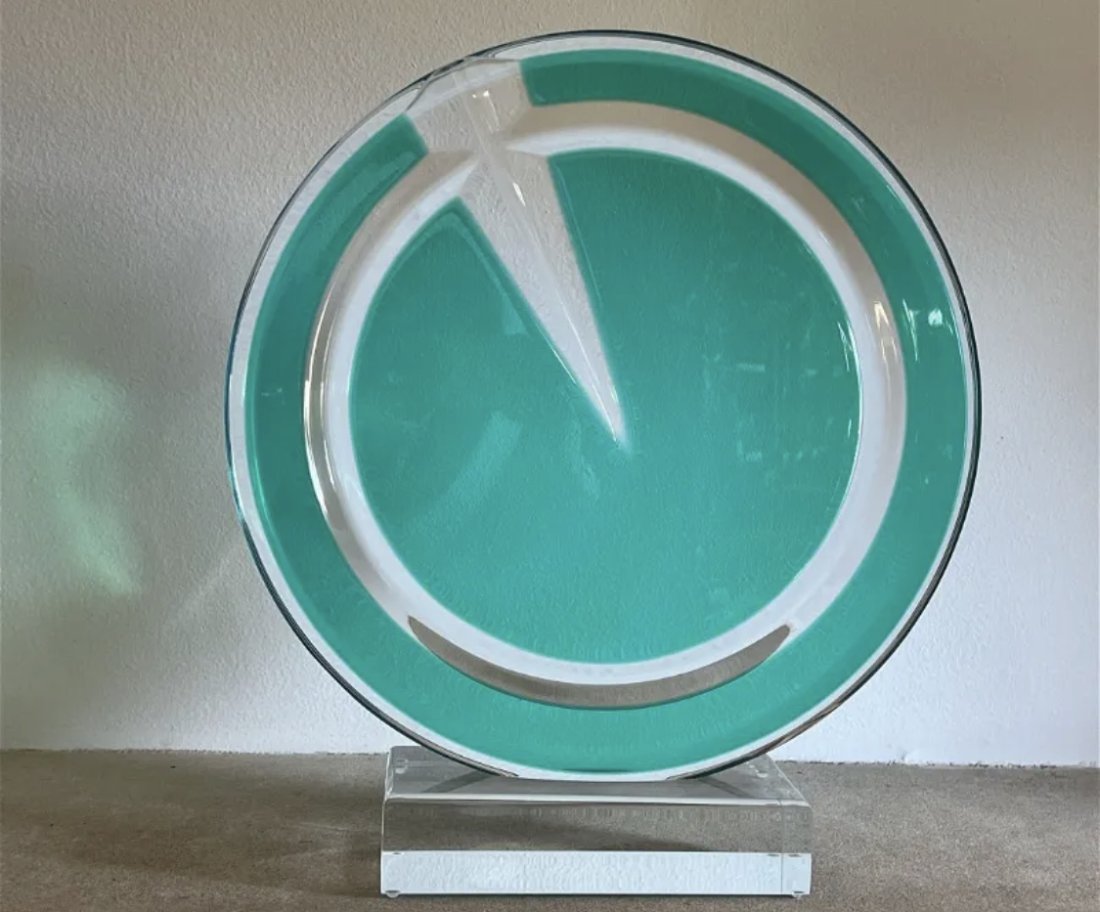 Modern Acrylic Tick Circle Sculpture (1 of 3)