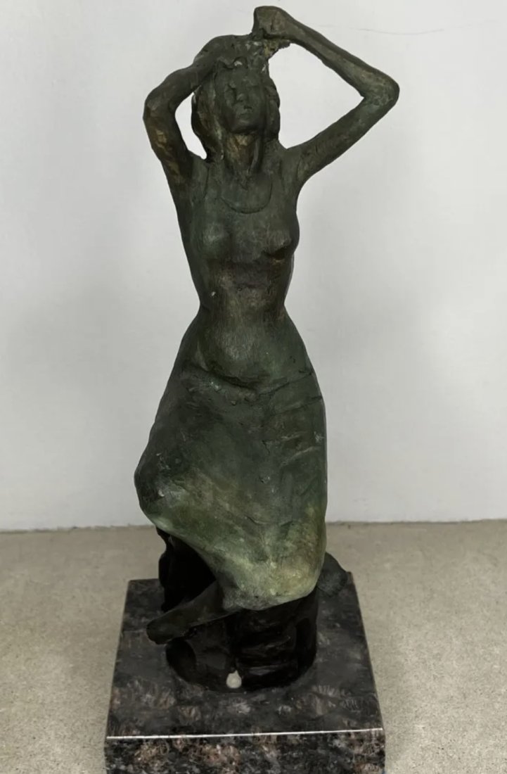 Modern Bronze Lady Figure Sculpture (1 of 3)