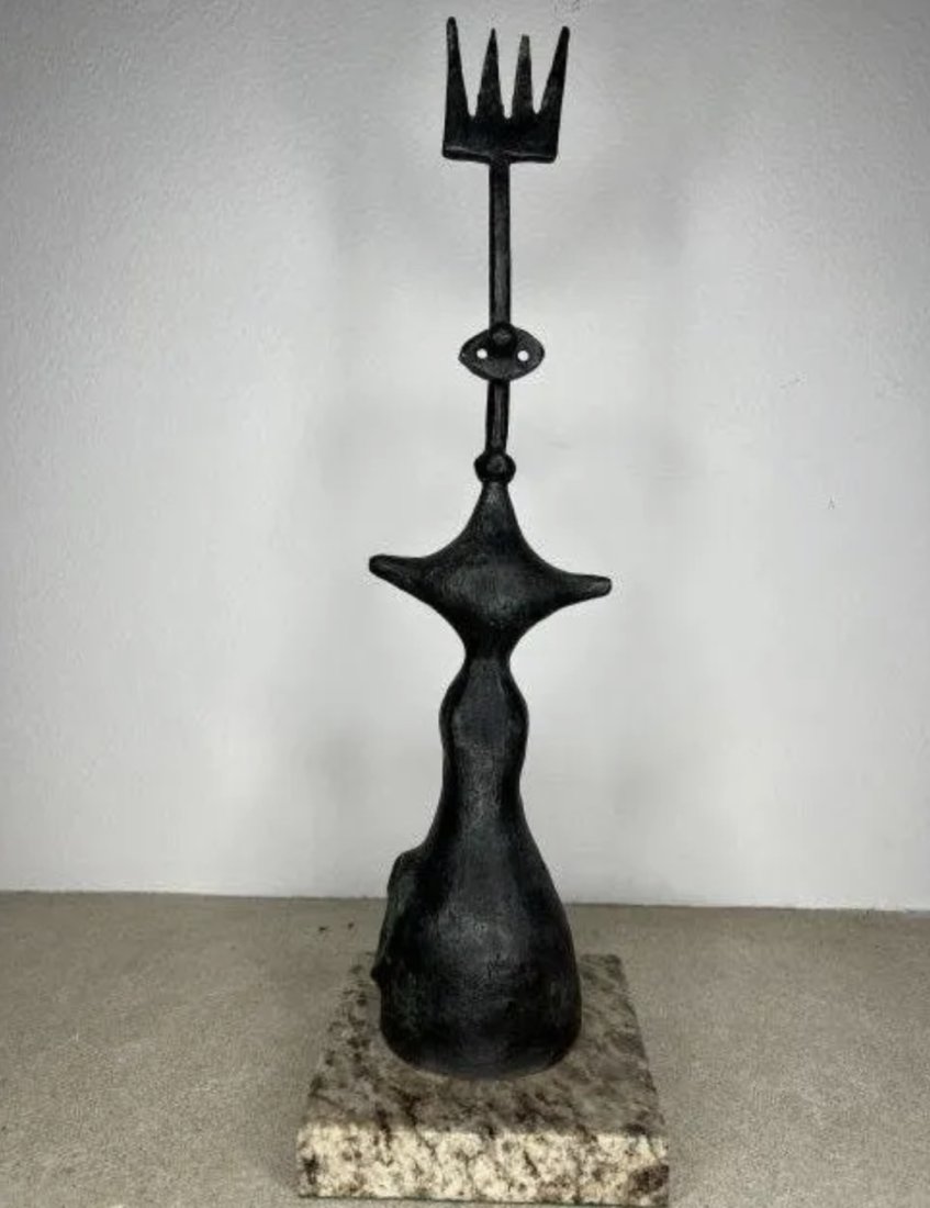 Large Modern Bronze Sculpture After J. Miro (1 of 3)