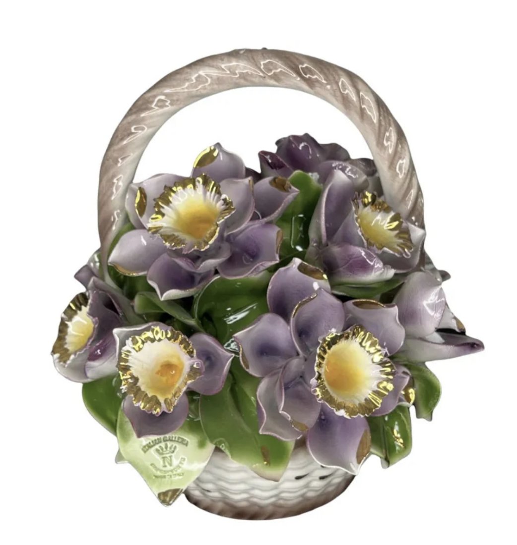 Large Italian Capodimonte Porcelain  Flowers (1 of 3)