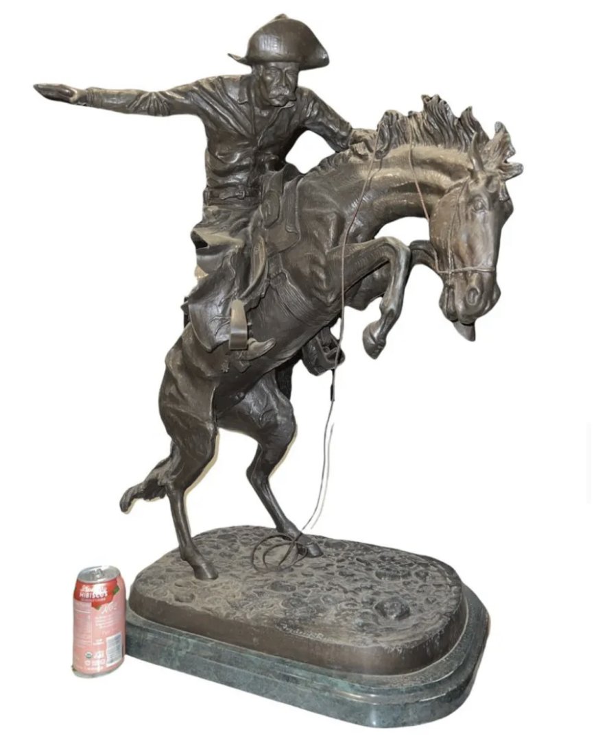 Large The Bronce Buster Bronze Sculpture After Frederic Remington (1 of 5)
