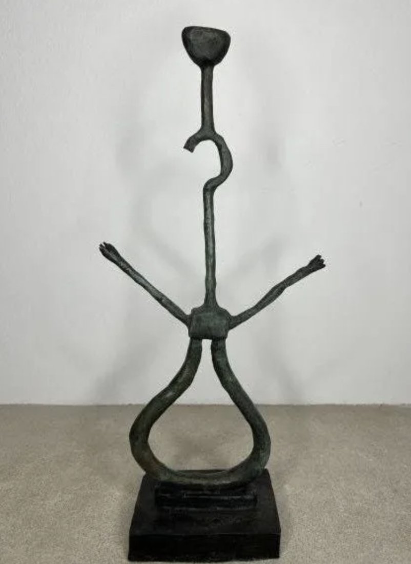 Large Modern Abstract Bronze Sculpture After J. Miro (1 of 3)