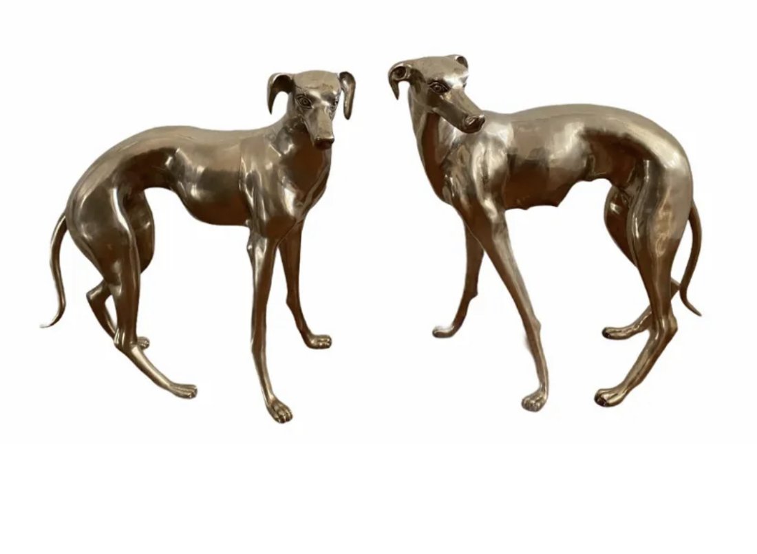 Life Size Bronze Dogs Sculptures (1 of 3)