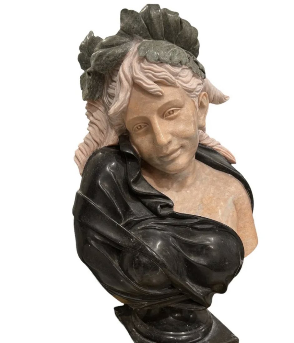 Marble Female Roman Bust Sculpture (1 of 2)