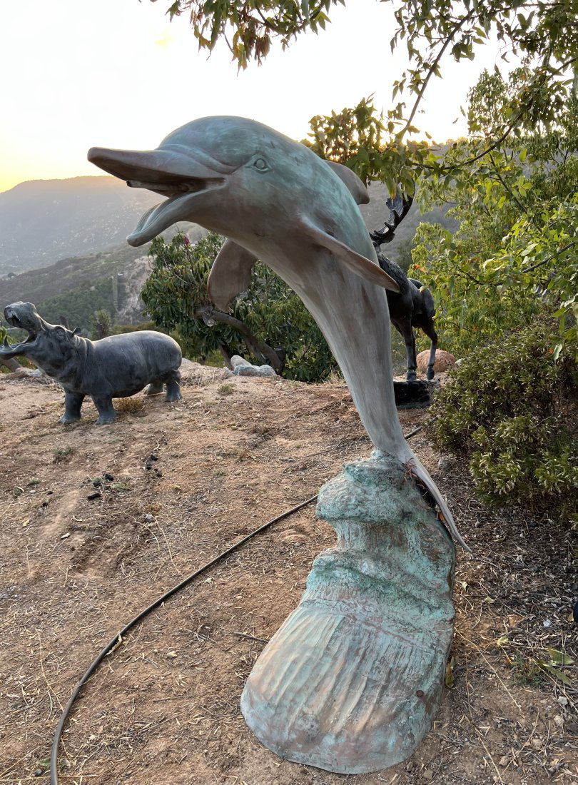 Huge Bronze Dolphin Fountain. (1 of 3)