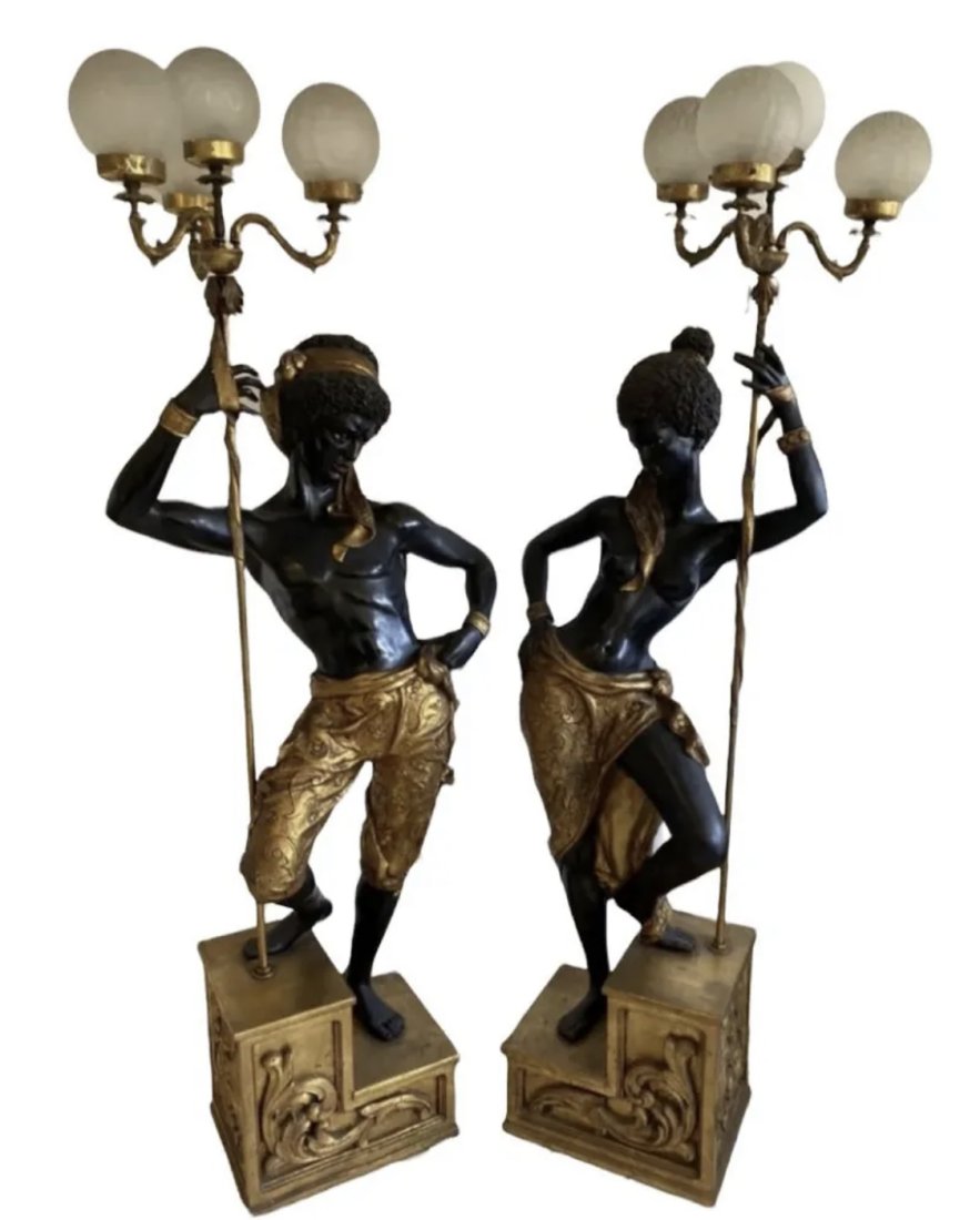 Pair Of Italian Blackamoors Statues Floor Lamps (1 of 3)