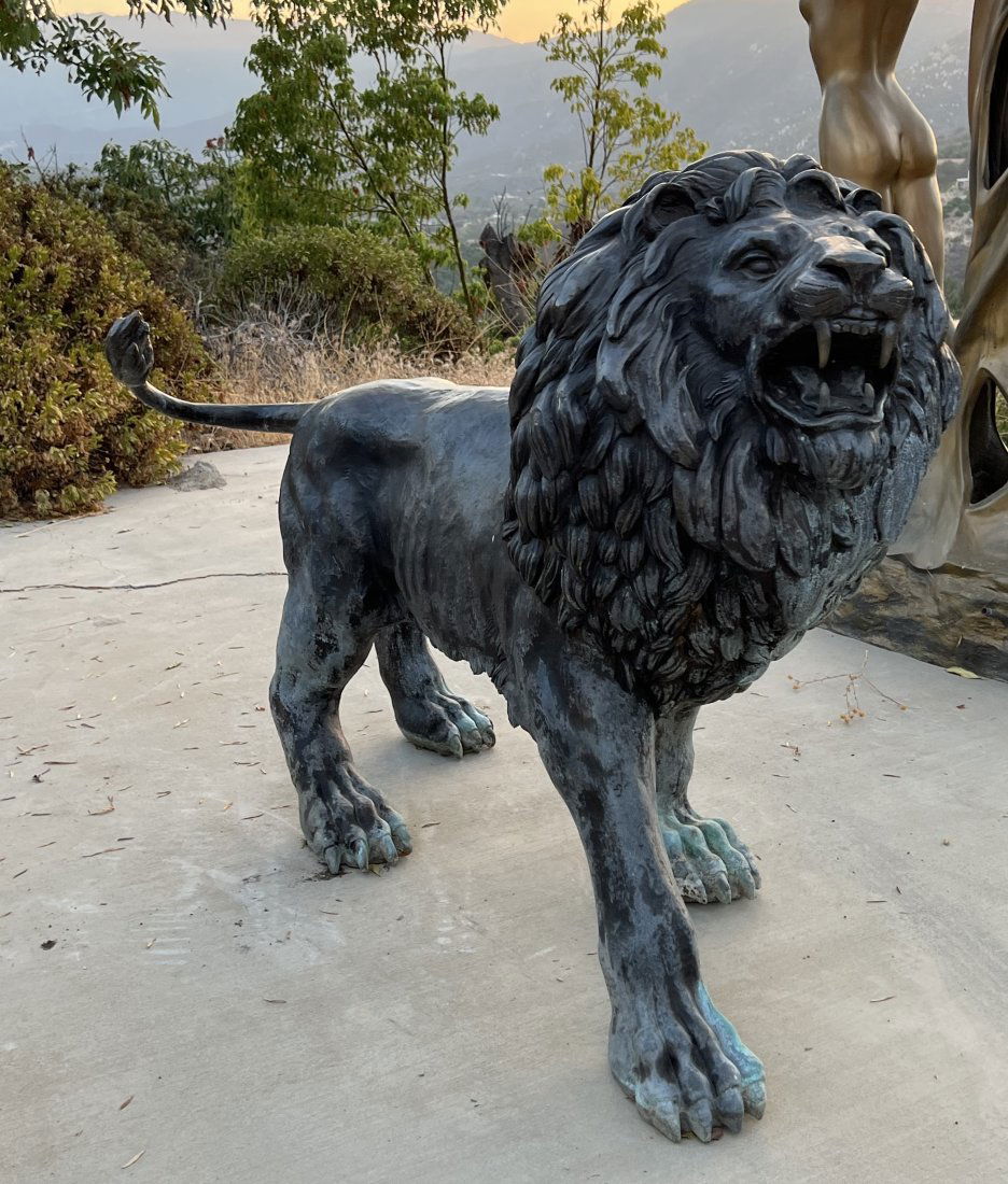Massive Pair of Bronze Lions Sculptures (1 of 5)