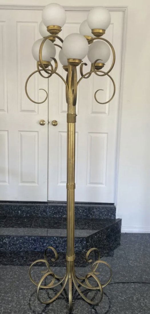 Hollywood Regency Metal Globes Floor Lamp (1 of 3)