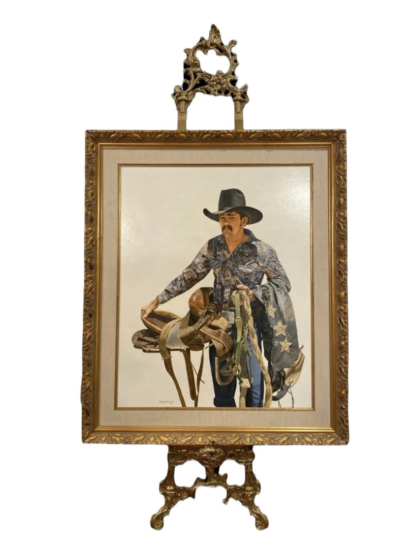 1982 Authentic Cowboy Hand Oil Painting  by Walt Johnston (1 of 6)