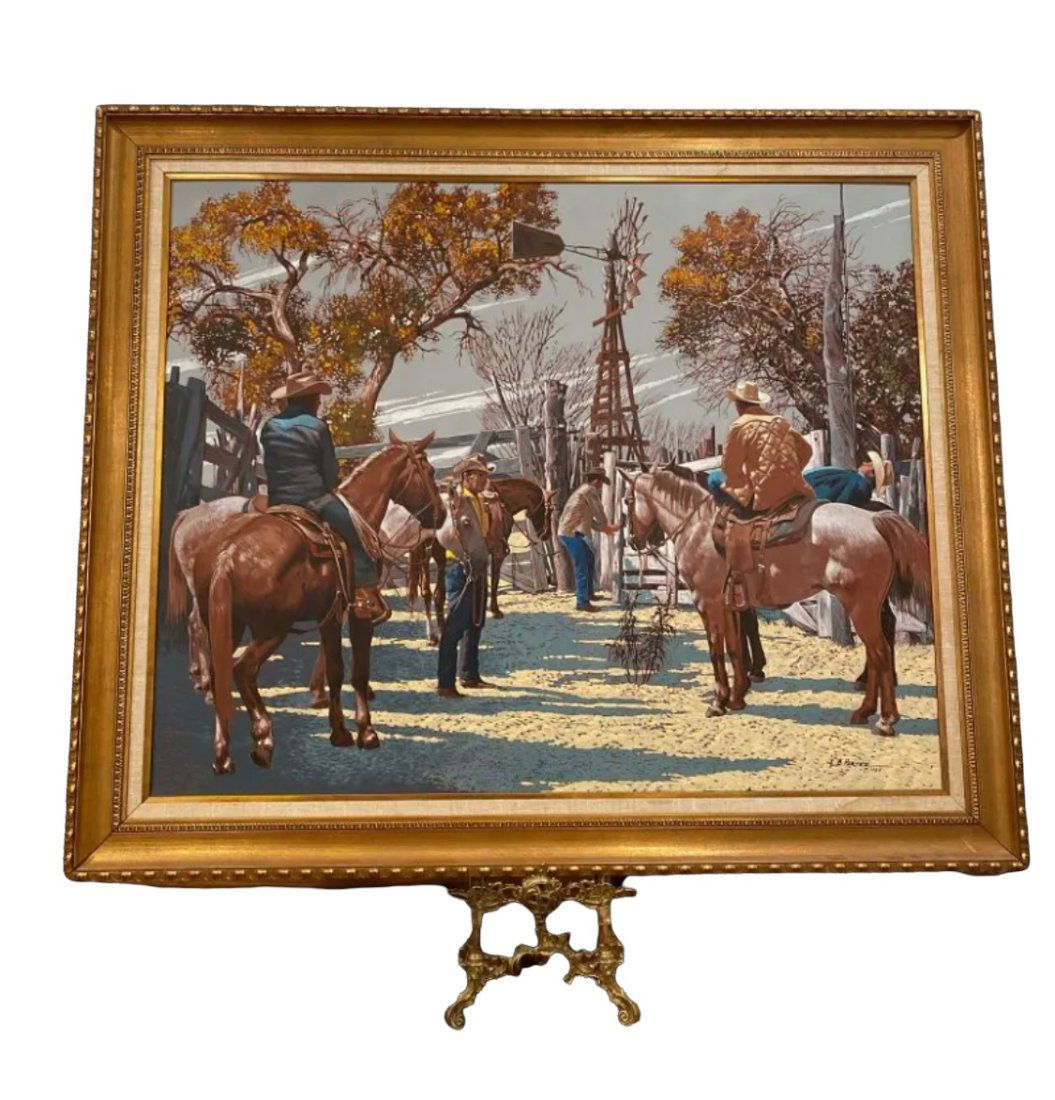 Massive 1994 Authentic Hand Oil on Canvas  Painting by Walt Johnston (1 of 5)