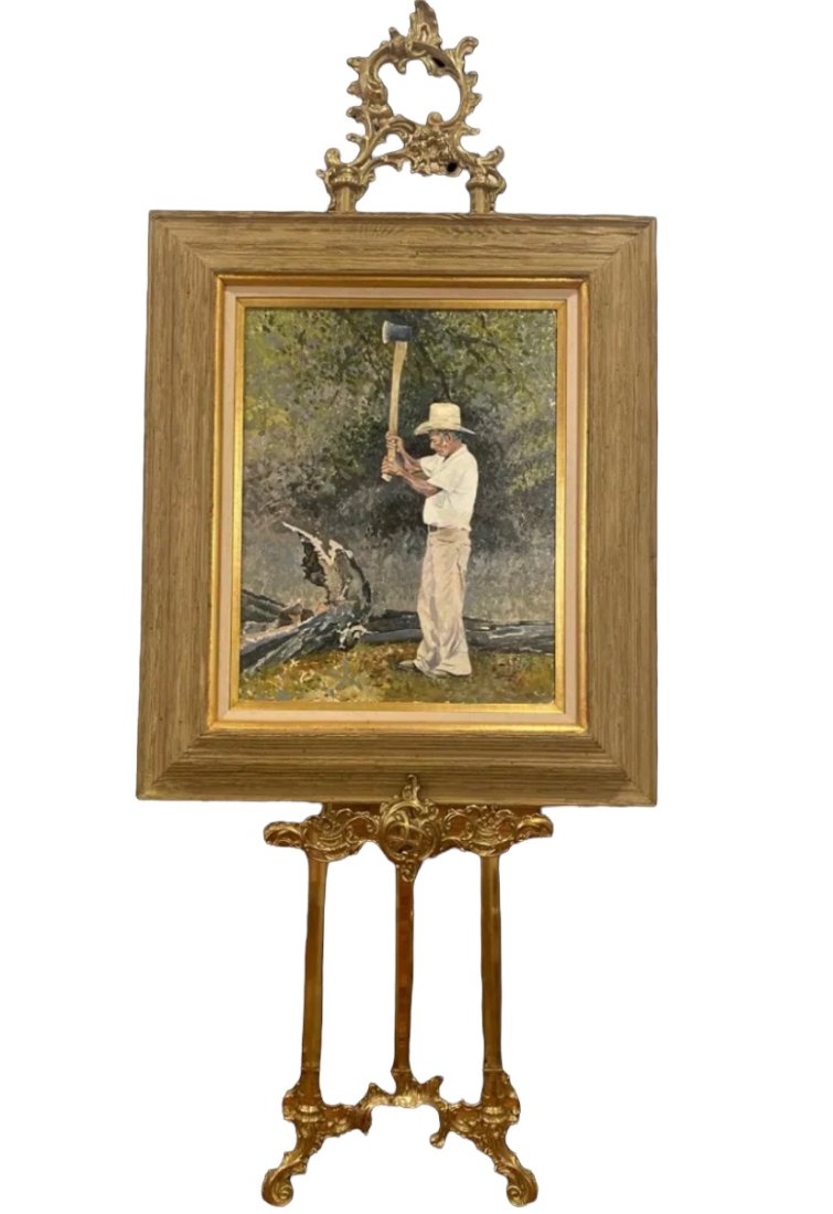 Mi abuelo con Machete Oil on Canvas Painting by Tom Darrah (1 of 5)